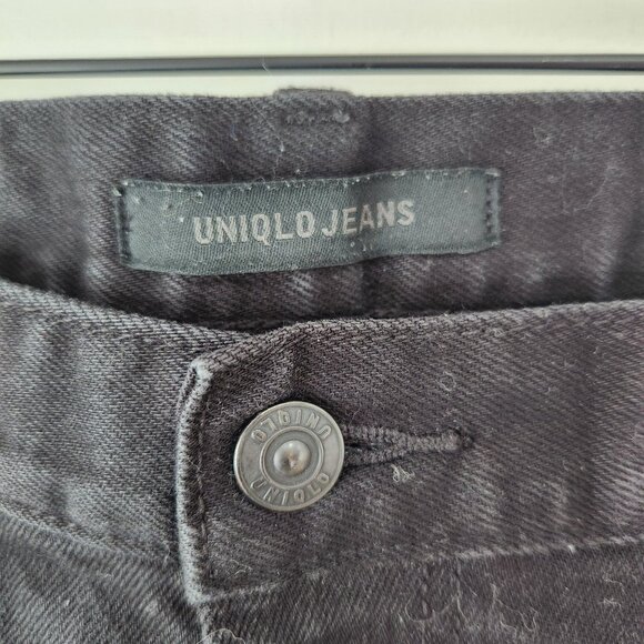 Uniqlo Men's Jeans Black Straight Leg Pants Classic Denim Size 34x34 - Picture 5 of 8